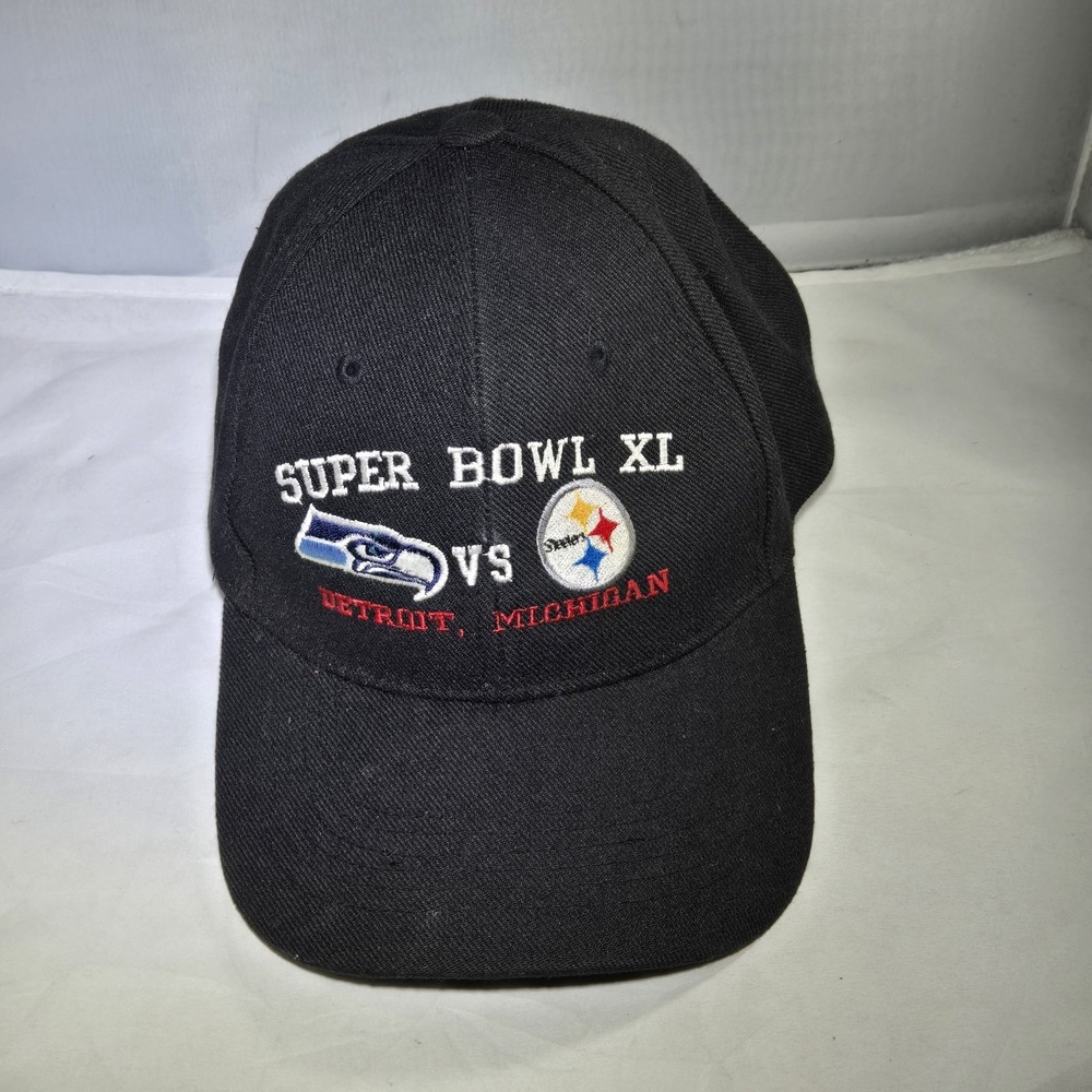 2006 NFL Super Bowl XL 40 Hat Pittsburg Steelers Seattle Seahawks Cap Detroit OS